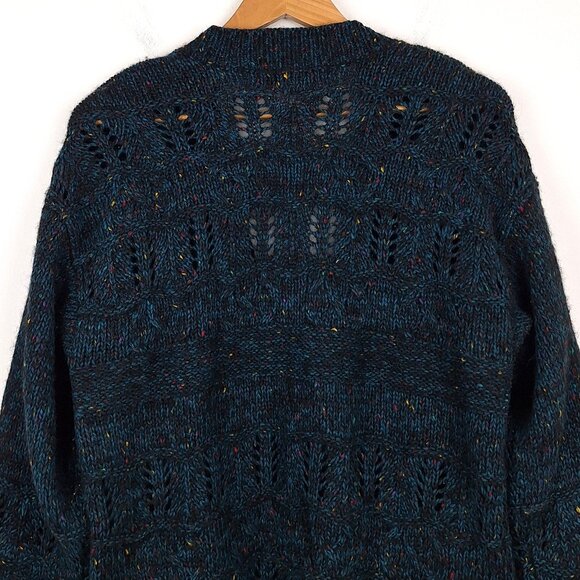 Vintage Mohair Tony Lambert Oversized Cardigan, Size L. Green Blue Color Specs - Picture 6 of 10